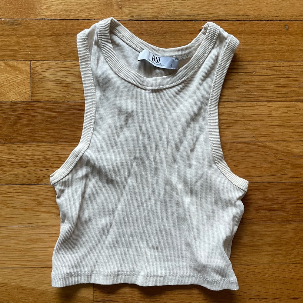 White Halter Tank Top